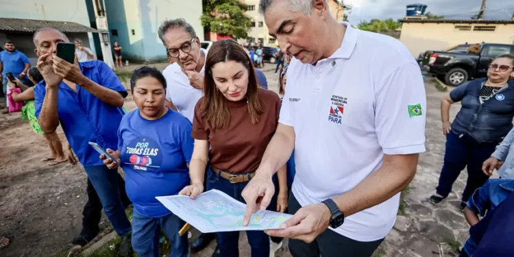 Governadora Hana Ghassan vistoria obras do “Asfalto Por Todo o Pará” no Tapanã, em Belém