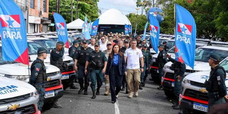 Governadora Hana Ghassan entrega mais 252 veículos à Polícia Militar no Pará